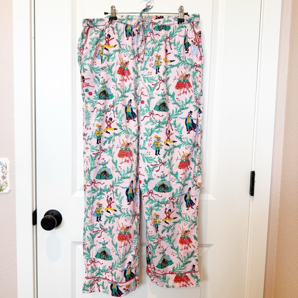 Printfresh Womens Nutcracker Dreams Pajama Pants Large Organic Cotton Pink